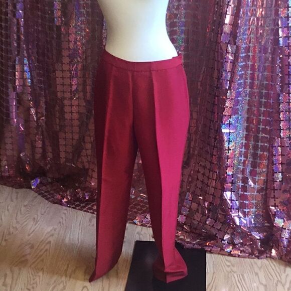 NWOT SUIT SET WITH JACKET & PANTS BY ANN TAYLOR in bright red - Picture 3 of 16